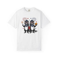Load image into Gallery viewer, Raccoon Party Shirt Funny Patriotic Gift Women Cartoon Tee Trash Panda T-Shirt Humor Fan Comic Tshirt Star Spangled Graphic Retro Fireworks