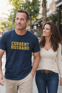 Load image into Gallery viewer, Current Husband Funny Graphic Unisex Tee – Vintage Mustard Yellow